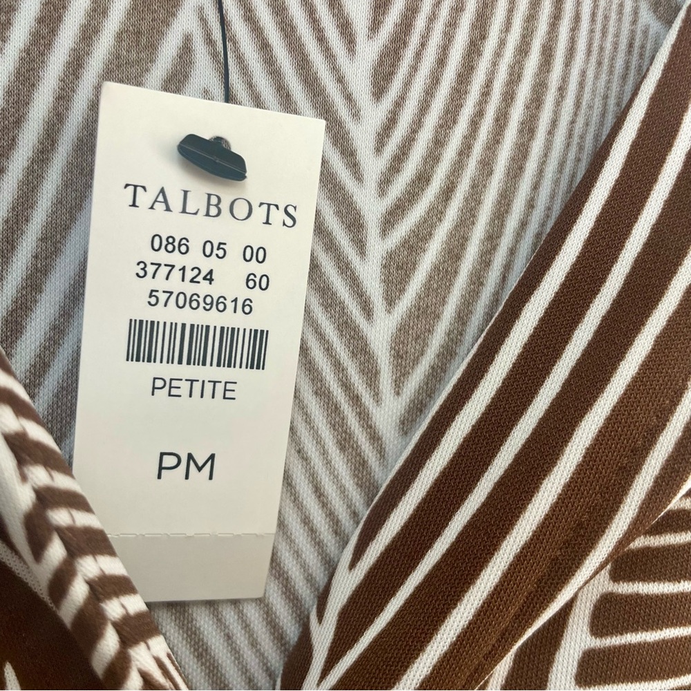 NWT Talbots women’s MP Jersey Shirtdress - Linear Palms print - Picture 6 of 12